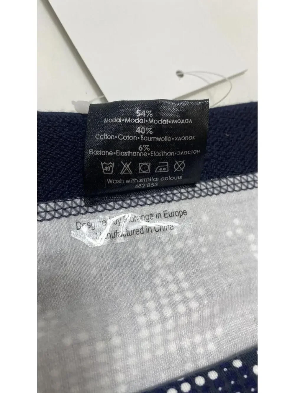 Mens Navy Blue Briefs with Elastic Waistband and White Accents Size Medium